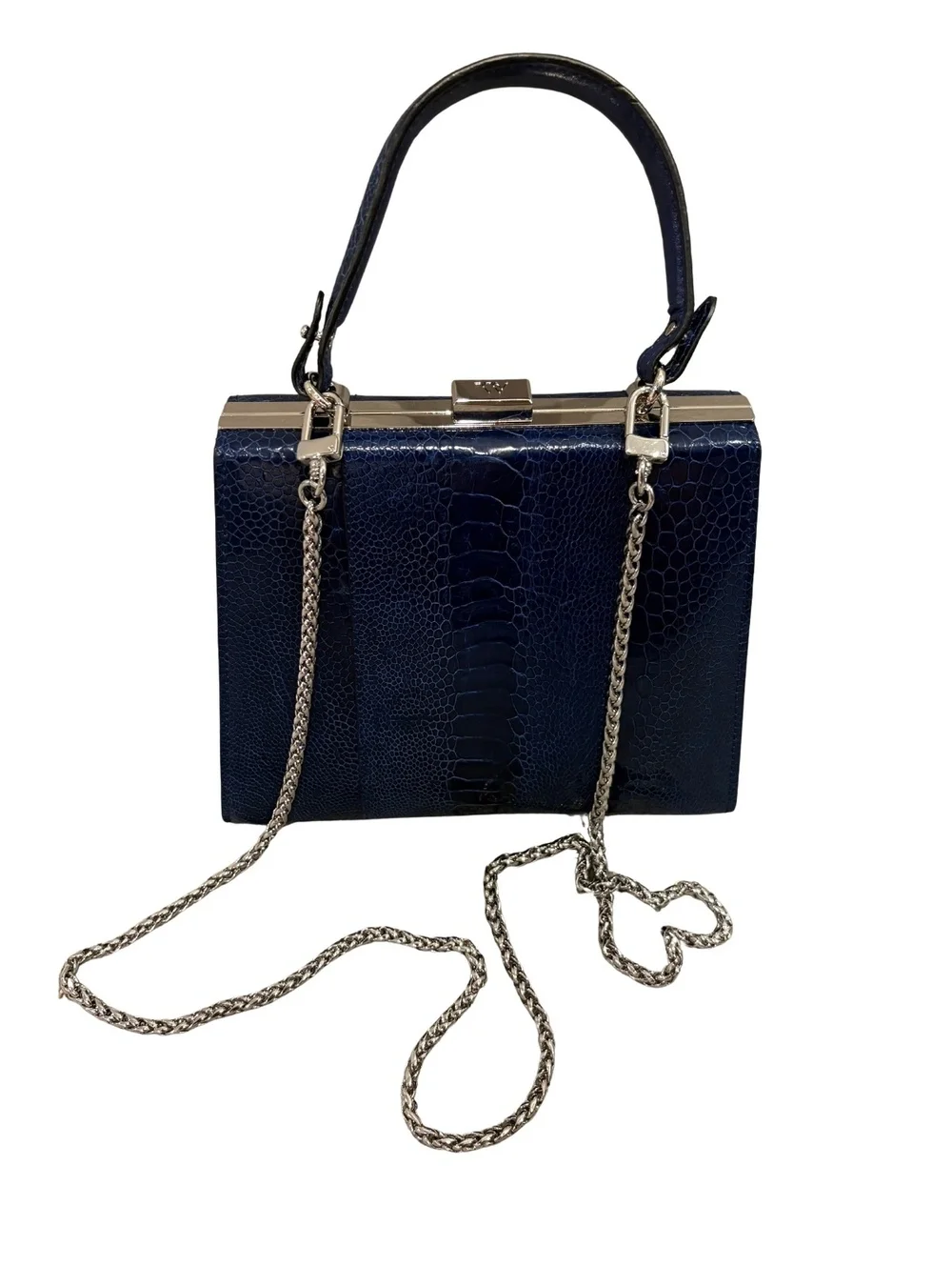 Winklmayr Sophie Blue Ostrich Leather Bag